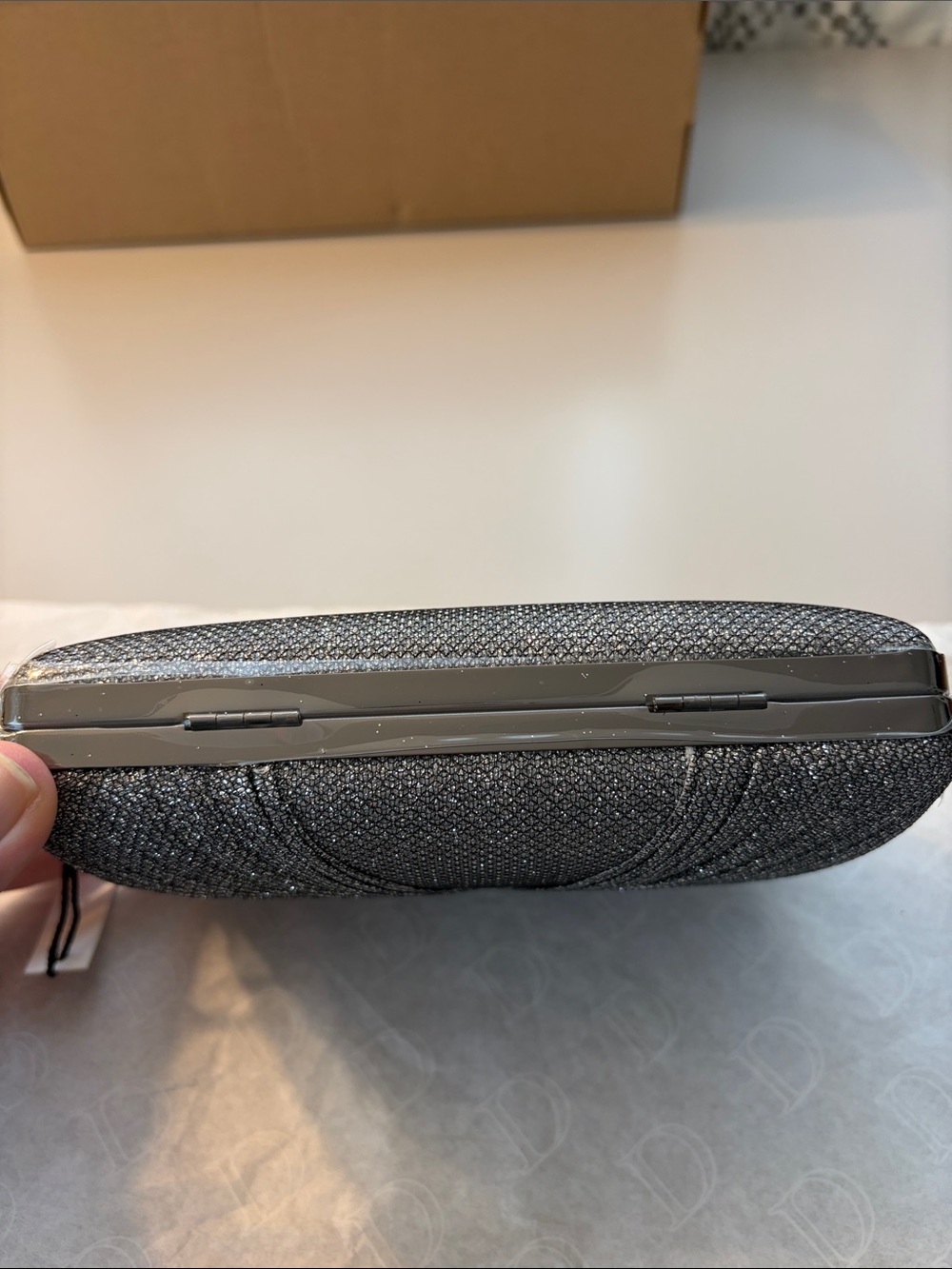 Kate Landry Silver Sparkle Clutch Evening Bag NWT - Picture 4 of 8